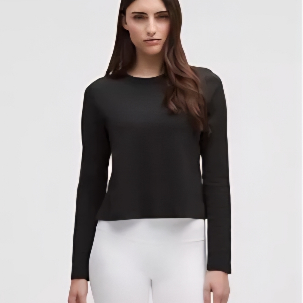 NWOT lululemon athletica Black Classic Fit Cotton Blend Long Sleeve Shirt